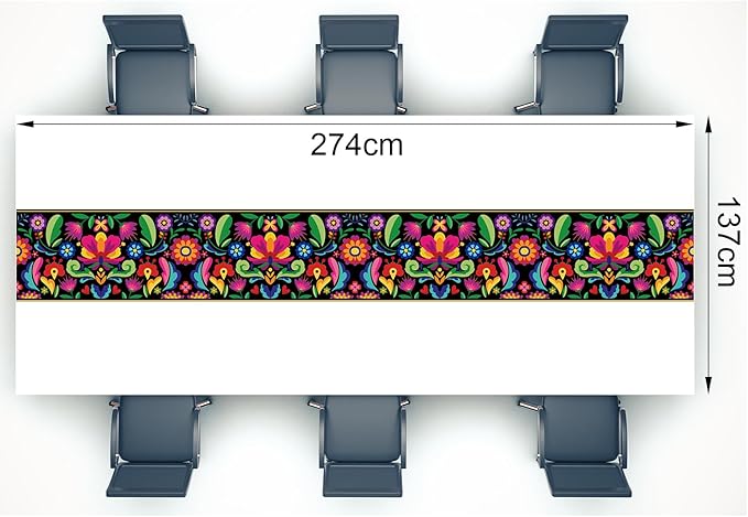 Oudain 3 Pcs Fiesta Tablecloth 108 x 54 Inch Plastic Tablecover Mexican Waterproof Tablecloth Disposable Table Cover for Taco Night Festive Mexican Fiesta Wedding Party Decoration (White)