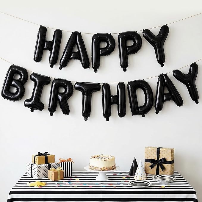 Black Letter C Balloons, 40 Inch Large Foil Letter Balloons, Custom Phrase Balloon for Birthday Party Wedding Anniversary Decoration (Black C)