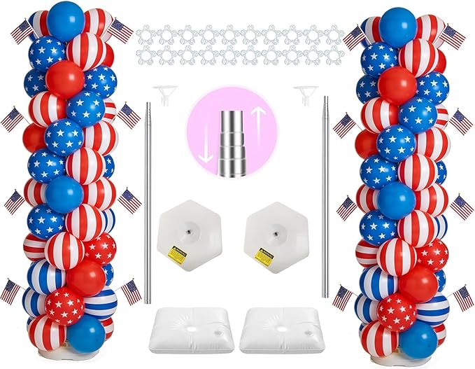 LANGXUN 12ft Table Balloon Arch Kit For Birthday Decorations, Party,Wedding and Graduation Decorations, Christmas Decorations Baby Shower Bachelor Party Supplies (Balloon Column Stand Kit)