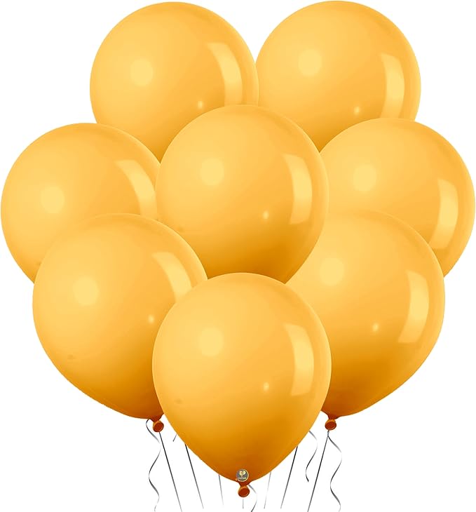 AFTERLOON® Biodegradable Mini Balloons 50 pcs Apricot Yellow 5 Inch, Matte Color Thickened Extra Strong Latex Helium Float, Baby Shower Gender Reveal Garland Arch Wedding Birthday Party Decorations