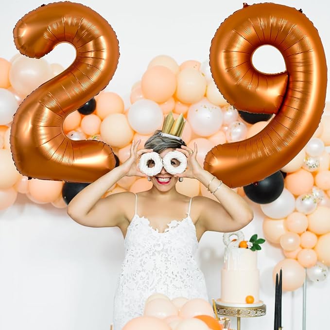 TONIFUL 40 Inch Orange Large Numbers Balloon 0-9 Birthday Party Decorations,Big Number 9 Foil Balloon Digital 9 for Birthday Party,Wedding, Bridal Shower,Engagement,Graduations,Anniversary,Baby Shower