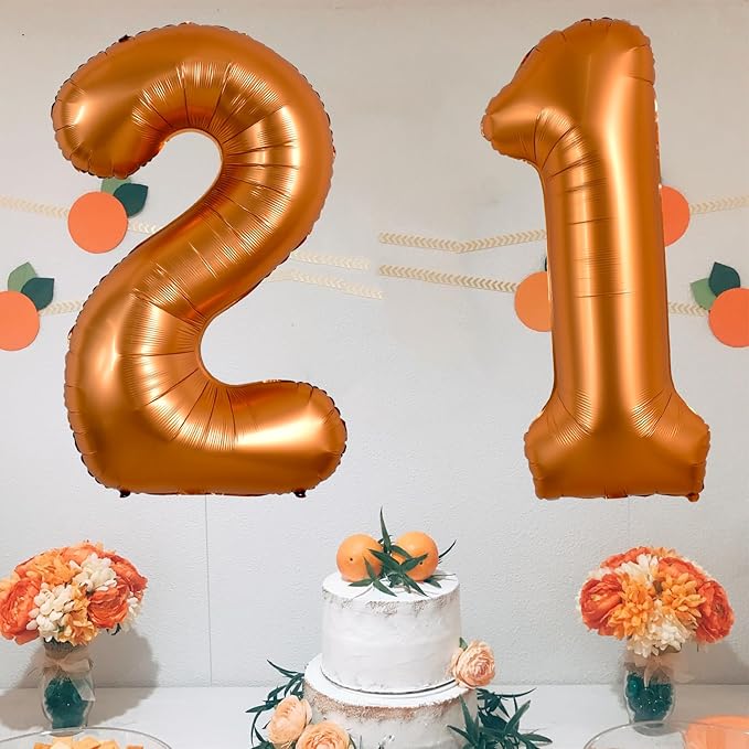 TONIFUL 40 Inch Orange Large Numbers Balloon 0-9 Birthday Party Decorations,Big Number 2 Foil Balloon Digital 2 for Birthday Party,Wedding, Bridal Shower,Engagement,Graduations,Anniversary,Baby Shower