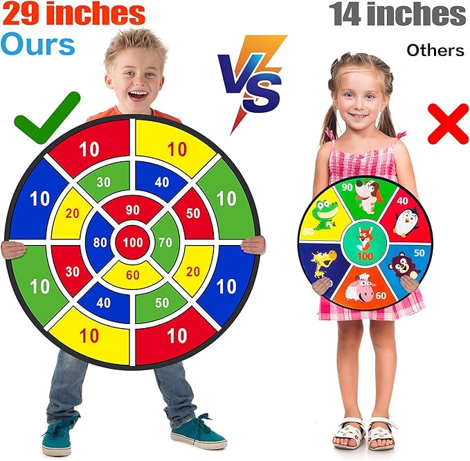 BooTaa 29" Large Dart Board for Kids, Kids Dart Board with Sticky Balls, Boys Toys, Indoor/Sport Outdoor Fun Party Play Game Toys, Birthday Gifts for 3 4 5 6 7 8 9 10 11 12 Year Old Boys Girls