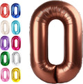 Coffee Brown 40 Inch 0 Number Balloons, 0 Decorations for 10 20 30 40 50 60 70 80 90 100 Birthday, Dark Brown Foil Giant Birthday Graduations Anniversary Party Balloon