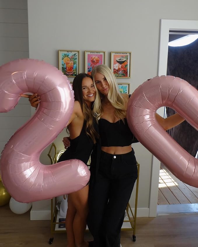 10 Balloon Number, Pearlescent Pink Number 10th Birthday Balloons 40 Inch, 10 Years Old Pearlescent Pink Birthday Decorations for Boys Girls, 10th Anniversary Decorations