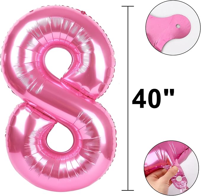 40 Inch Pink Number 28 Digital Balloon,Jumbo Mylar Foil Helium Balloon for 28 Balloons for Birthday Party,Wedding Anniversary Party Decorations