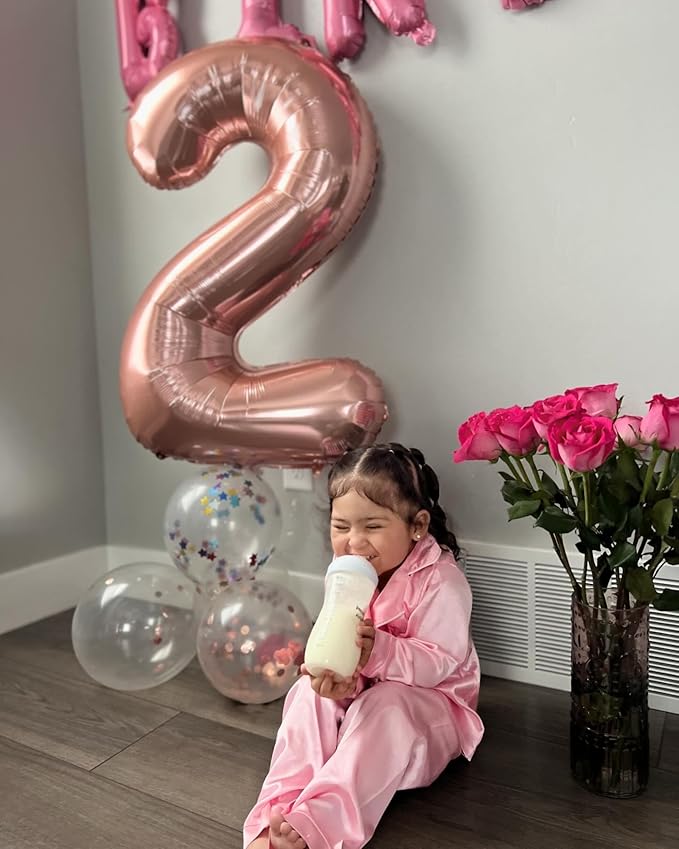 40 Inch Rose Gold Number 8 Balloon, Giant 8 Number Balloons for 8th Birthday Decorations, Party Supplies for Baby Boy Girl, Rose Gold Party Decor