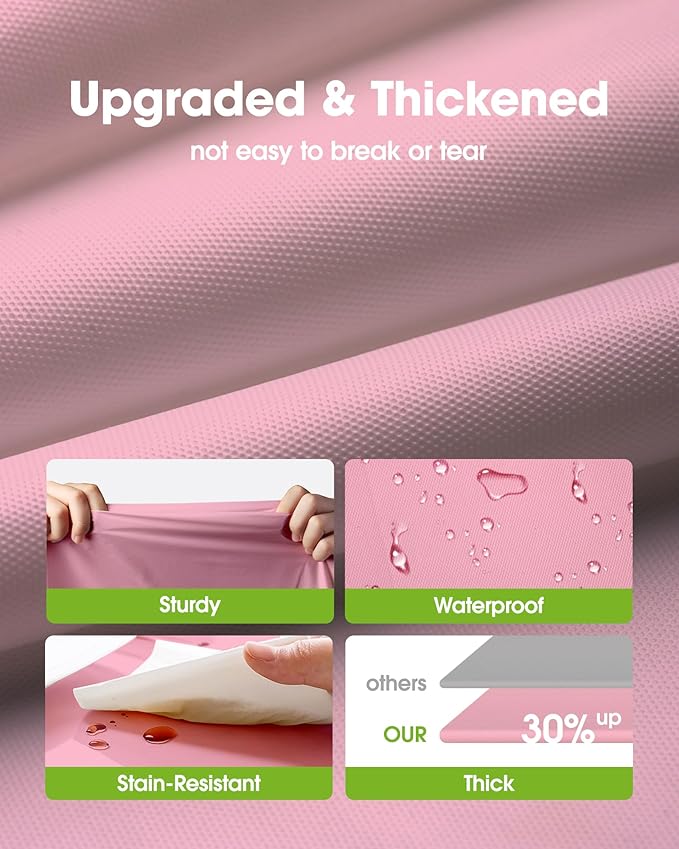 Pureegg Plastic Table Cloth Disposable 10 Pack, 84'' Round Table Cloths, Easter Party, Valentines, Mothers Day Decorations, Tablecloths, Round, Pastel Plastic Cover, Leakproof & Sturdy, Pink