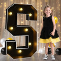 Pooqla 3FT Marquee Light Up Letters, Black LED Party Decor Large Marquee Letters 3 Feet Tall, Giant Mosaic Letter for Birthday Graduation Anniversary Wedding Decoration, Letter S