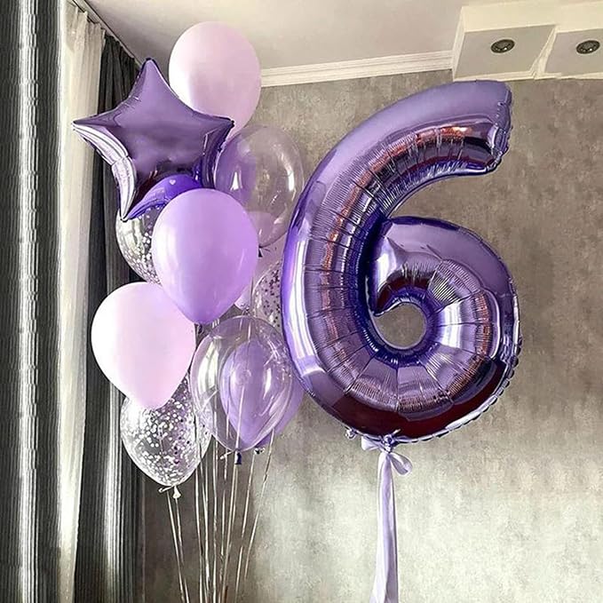 40 Inch Purple Number 26 Digital Balloon,Jumbo Mylar Foil Helium Balloon for 26 Balloons for Birthday Party,Wedding Anniversary Party Decorations