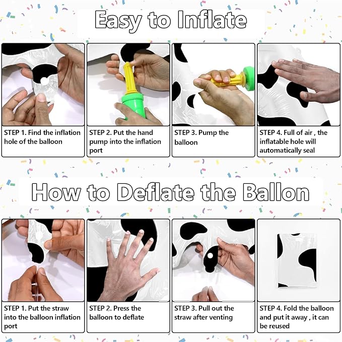 40 Inch Cow Print Balloon, Number 3 balloons Cow Balloons for 3st birthday decoration, Large Cow Number Balloons for western party decorations Baby Shower Animal Theme Party Holiday Decor