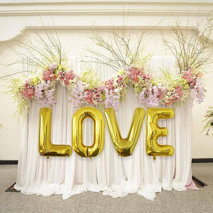 40 Inch Letter Balloons, Large Gold J Balloon Letter Decor, A to Z Letter Balloons, Helium Balloons, J Foil Balloon for Birthday Party Anniversary Supplies Decorations
