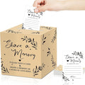 Pajean 50 Pcs Share a Memory Cards for Collections of Life, Memory Cards Box for Guest Ideas Funeral Graduation Wedding Bridal Shower Birthday Anniversary Retirement (Light Beige,Trendy)
