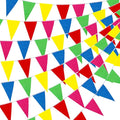 YGEOMER 300pcs Colorful Pennant Banner Flags, 375ft Multicolor Banners Carnival Decorations Supplies for Party Birthday and Shops Decorations