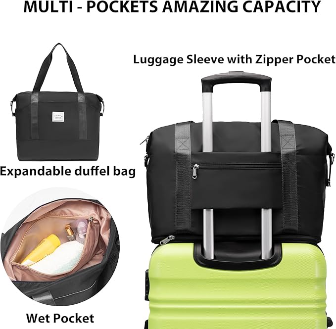 LONG VACATION 6 Piece Luggage Set Carry on Suitcase with ABS+PC hardshell, Spinner Wheels & YKK Zipper TSA Lock (APPLE GREEN, 6 piece set)
