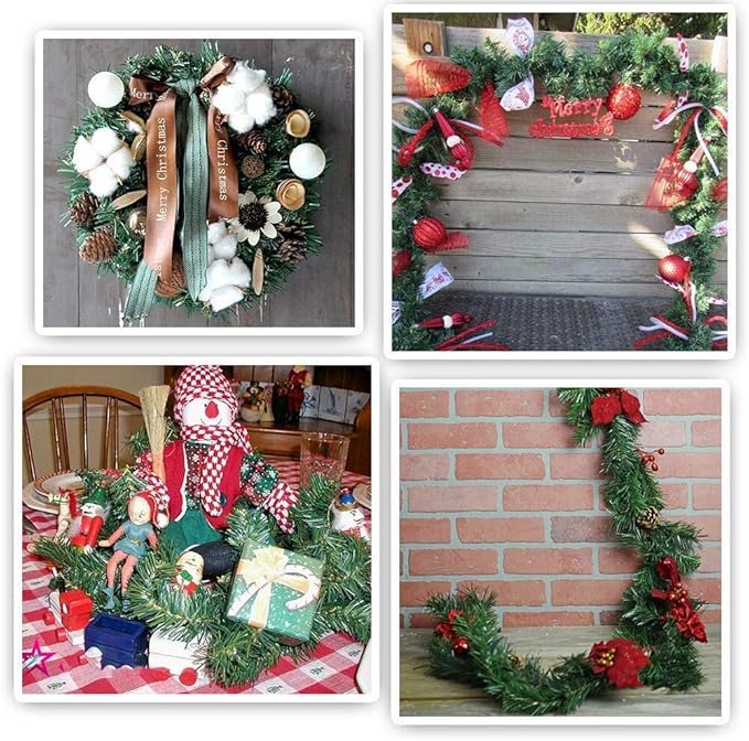 Lvydec 72 Feet Christmas Garland Clearance, 4 Strands Artificial Pine Garland Soft Greenery Garland for Holiday Wedding Party Decoration, Outdoor/Indoor Use