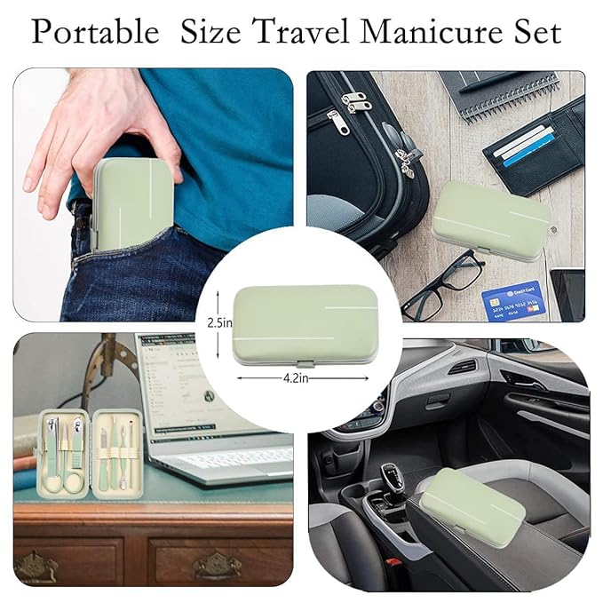 Aceoce Manicure Set Business Gifts Handheld Sized, Nail Clippers Set Tools Luxurious Manicure Set Professional Stainless Steel Nail Clippers with Travel Case for Men Women Teens Parents Colleagues