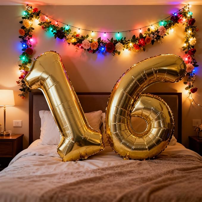 40 Inch Large Foil Helium Number Balloon Birthday Wedding Party 0-9 (Pale Gold, 0)