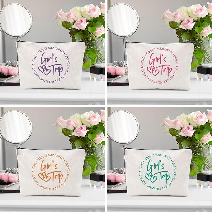 1 Pcs 3 Pcs 4 Pcs Makeup Bag, Girls Trip Gifts Favors Girls Weekend Gifts, Friendship Gifts for Women Bestie Bride