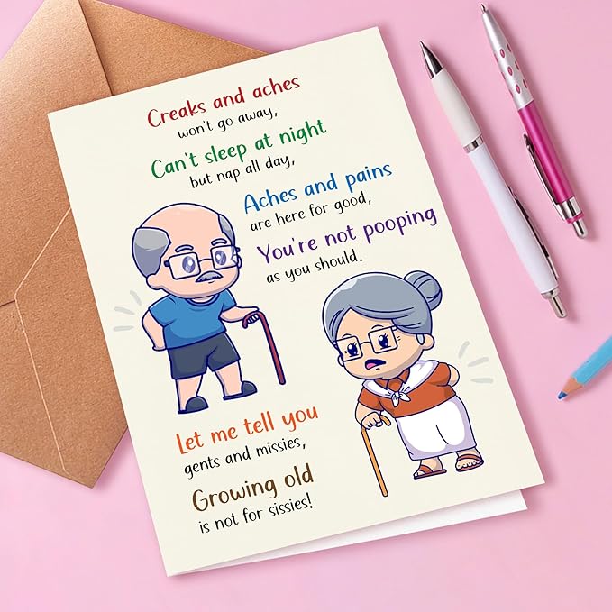 Funny Happy Birthday Card, Humorous Birthday Card, Funny Birthday Card For Him, 50th 60th 70th 80th 90th Birthday Card, Birthday Card Suitable For Grandpa and Grandma