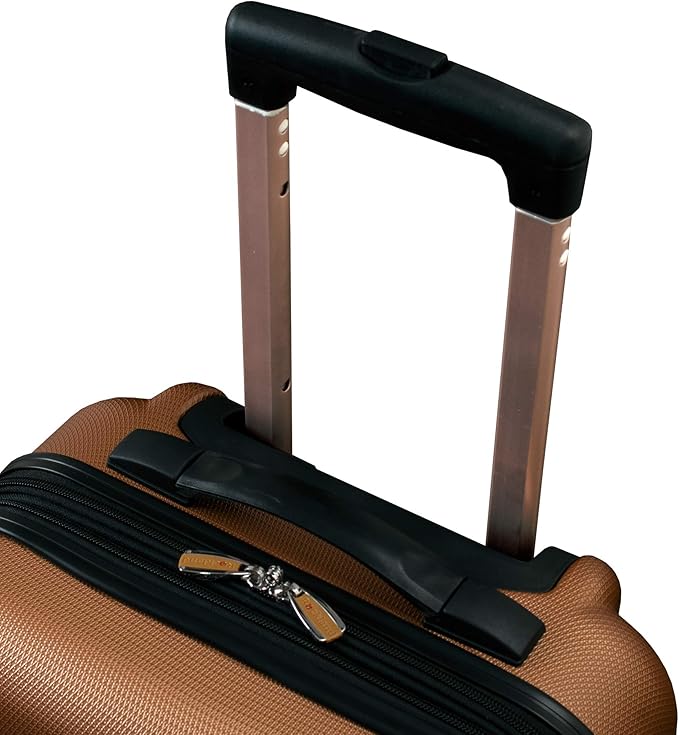Rockland Melbourne Hardside Expandable Spinner Wheel Luggage, Brown, Carry-On 20-Inch