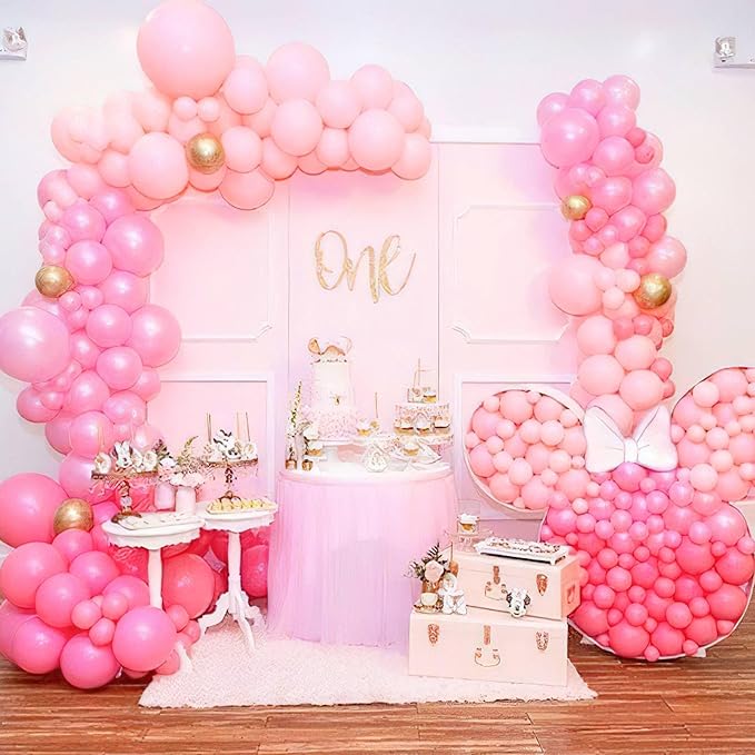 PartyWoo Light Pink Balloons 140pcs Different Sizes of 18 12 10 5 Inch Pastel Pale Baby Pink Balloon Arch Kit Garland for Baby Shower Bachelorette Bridal Shower Birthday Party Decorations Pink-Y48