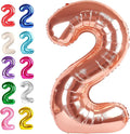Big 40 Inch Rose Gold 2 Number Balloon Birthday Decoration, Rose Gold Number 2 Helium Balloons 12 20 22 23 24 26 28 32 42 Celebration, Boy Girl Baby Anniversary Party Graduations Supplies