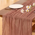 Socomi 6pcs Dusty Rose Easter Spring Cheesecloth Table Runner Boho Rustic Gauze 120 inch 10FT Cheese Cloth Runner for Wedding Party Baby Shower Birthday Home Decor Holiday Decorations
