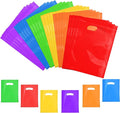 24 PCS Plastic Party Favor Small Gift Bags, 6"x8" Goodie Bags for Kids, Candy Treat Pouches Bulk with Handle for Kids' Birthday Party, Thanksgiving, Christmas, Halloween, 6 Colors