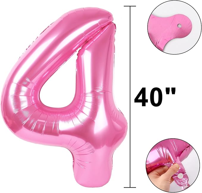 40 Inch Pink Number 14 Digital Balloon,Jumbo Mylar Foil Helium Balloon for 14 Balloons for Birthday Party,Wedding Anniversary Party Decorations