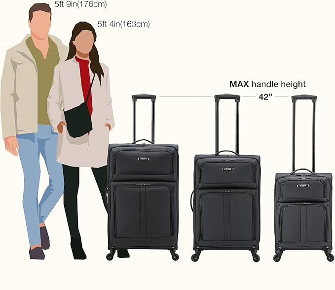 U.S. Traveler Anzio Softside Expandable Luggage with Spinner Wheels, Dark Grey, 2-Piece Set (22/30)
