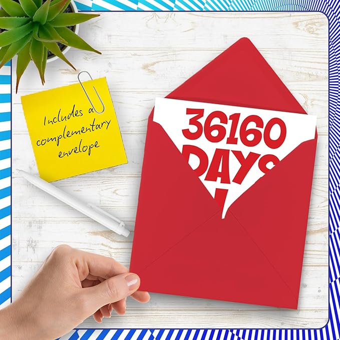 Stuff4 99th Birthday Card for Men Women Him Her - 36160 Days Old - Funny Adult Ninety-Nine Ninety-Ninth Happy Birthday Card for Grandma Grandpa Gran Mom Dad, 5.7 x 5.7 Inch Humor Joke Greeting Cards