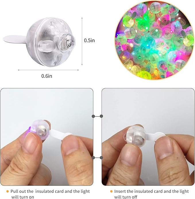 200pcs Multicolor LED Balloon Light, Rainbow Colored Round Led Flash Mini Ball Light for Paper Lantern Balloon,Indoor Outdoor Party Event Fun Birthday Party Wedding Halloween Christmas Decorations