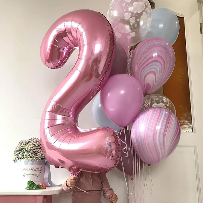 Pastel Pink Number 6 Balloon, 40 Inch Pearl Light Pink Number 6 Balloons for Girls, Foil Digital 6 Balloon Helium, Large Pink 6th Birthday Balloons for Girls Baby Shower Princess Party Decorations