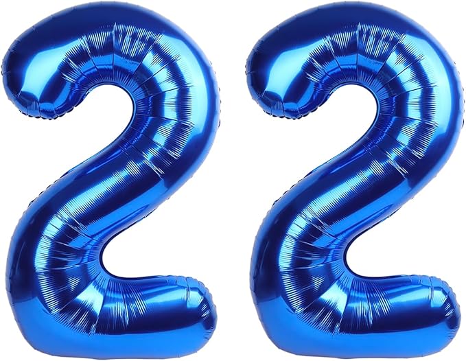 Giant Navy Blue 22 Balloon Number 40 Inch, 22 Number Balloons Birthday Supplies, 22 Year Old Birthday Party Celebration, 22 Balloons Graduations Anniversary Decorations