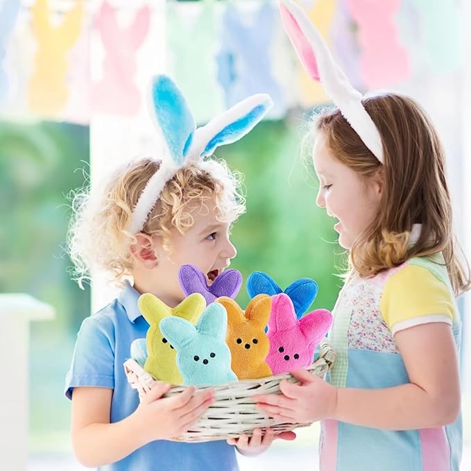 12PCS Cute Bunny Plush Toys,Easter Basket Stuffers Toys for Kids,Bunny Stuffed Animals,Easter Party Favors Gift for Girls Boys