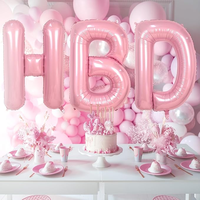 Biapian Pink Letter Balloons 40 Inch, Large Light Pink Letter O Balloon, Single Foil Alphabet O Balloon, Baby Pink Names Balloon Helium for Girls Women Birthday Party Wedding Anniversary Decoration