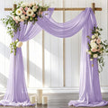 Wedding Arch Draping Fabric 30'' x 18FT Sheer Chiffon Arch Drape Backdrop 1 Panel Lilac Drape for Easter Bridal Shower Baby Shower Photo Booth Church Decor Birthday Party Outdoor Decoration