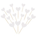 30 PCS Love Heart Cupcake Toppers Glitter Mixed Size Wedding Engagement Cupcake Picks Decorations for Wedding Anniversary Bridal Shower Birthday Valentine's Day Party Supplies Silver