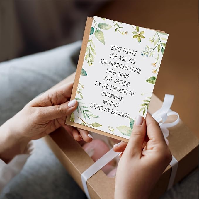 Humorous Getting Older Birthday Card, Funny Aging Birthday Card for Friend Family Coworker, Just Because Cards for Men Women