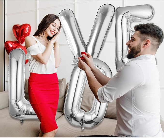 Letter Balloons 40 Inch, Single Silver Letter H Balloons Aluminum Hanging Foil Film Balloon for Baby Shower, Wedding Anniversary, Graduation, Birthday Party Decoration