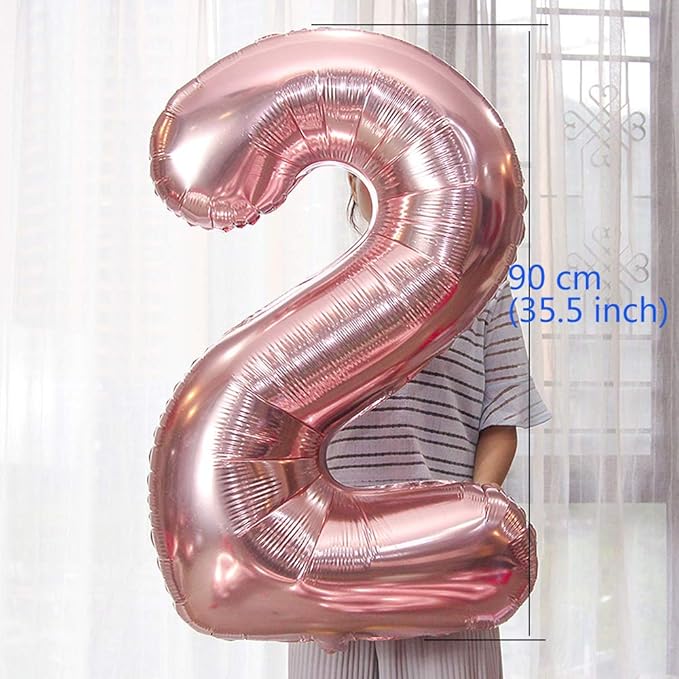 Juland Rose Gold Number Balloons Large Foil Mylar Balloons 40 Inch Giant Jumbo Number Balloons for Birthday Party Decorations 29