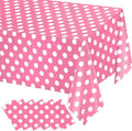 WNINK 6 Pack Pink and White Polka Dot Tablecloths – Disposable Plastic Waterproof Table Cover, 54" x 108", for Birthday, Wedding, Bridal Shower, Bachelor, Pink Girl Party, and Picnic
