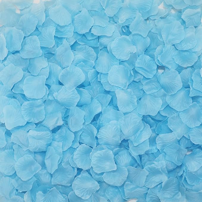 CODE FLORIST 2200 PCS Silk Flower Rose Petals for Wedding Decorations (Light Sky Blue)