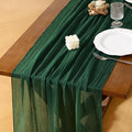 Socomi 6pcs Emerald Green Easter Spring Cheesecloth Table Runner Gauze 120 Inch Rustic Boho Cheese Cloth Runner for Wedding Party Baby Bridal Shower Centerpiece Decoration Holiday Home Decorations