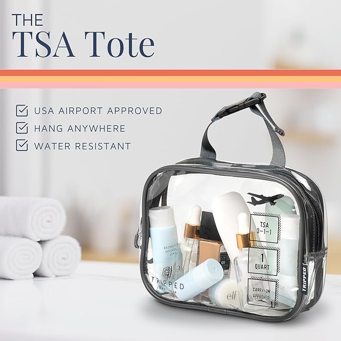 Toiletry Bag Kit Set: Hanging Travel Toiletry Bag + 311 TSA Cosmetic Liquid Bag + Ultralight Accessory Organizer Pouch