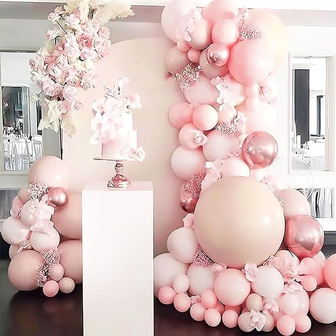 PartyWoo Pale Pink Balloons 50pcs 12 Inch Light Pastel Baby Pink Latex Helium Balloons for Birthday Engagement Bachelorette Baby Shower Easter Princess Butterfly Theme Party Decorations Pink-Q01