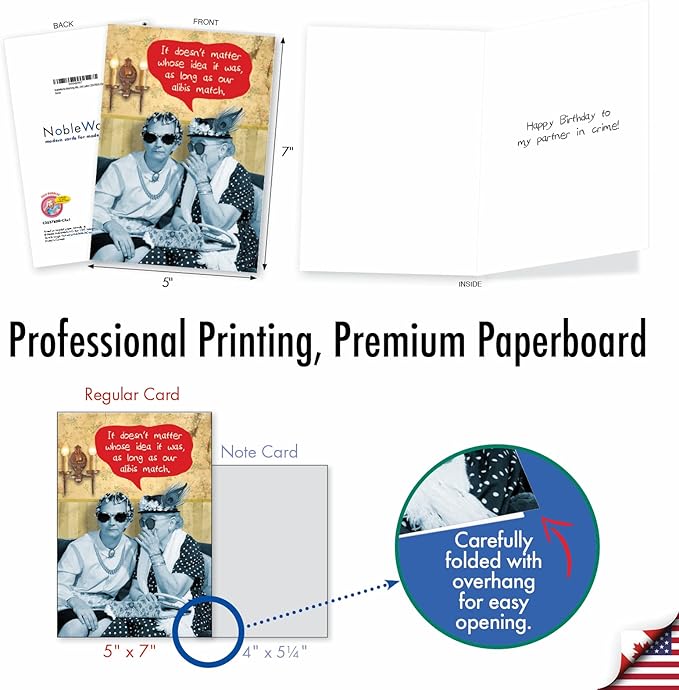 NobleWorks - Pack of 3 Hilarious Birthday Greeting Cards with Envelopes (1 Designs, 3 Each) - Matching Alibis C3537BDG-C3x1