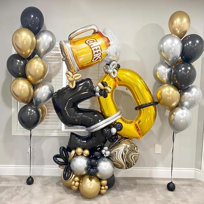 16 In Gold Large Numbers Balloons 0-9, Self Inflating Number 0 Balloons for Boys Girls, Big Gold Digit 0 Balloons for Women Men Birthday Party Anniversary Wedding Supplies Decorations