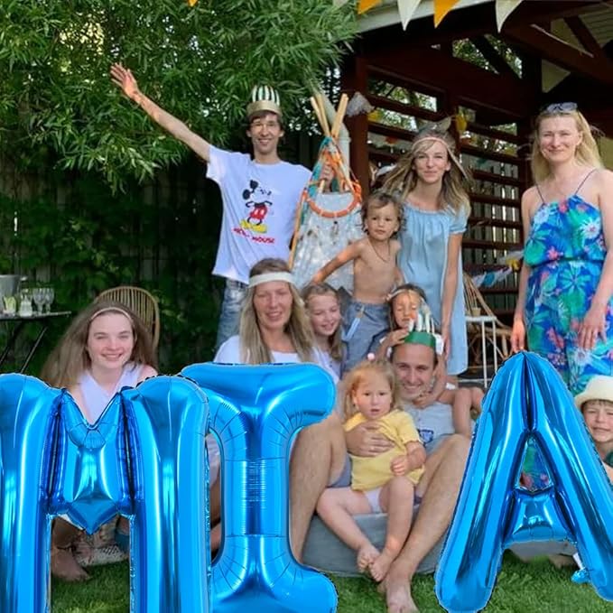 TONIFUL 40 Inch Large Blue Letter I Balloons, Giant Alphabet Letter, Foil Mylar Big Balloons for 2026 Graduation Birthday, Anniversary, New Year and Graduation Supplies Decorations